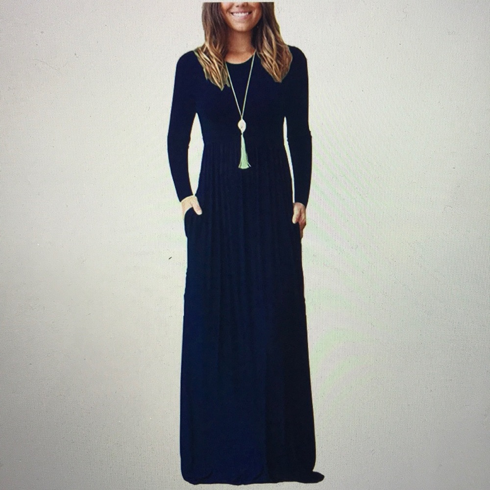 Long Sleeve Maxi Dress with Pockets